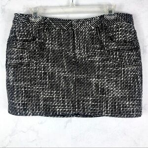 [Allen B] Black & Gray Tweed Skirt